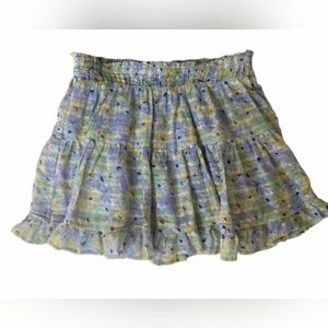 NWT/True craft/ Large/ Juniors Pastel lilac Floral Tiered Skirt/yellow and blue